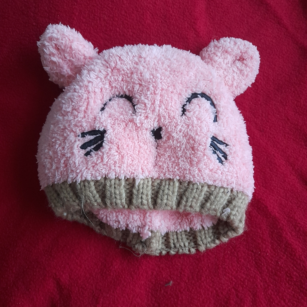 Kawaii Pink Fuzzy Bear Hat – Cute Cozy Winter Ears Beanie